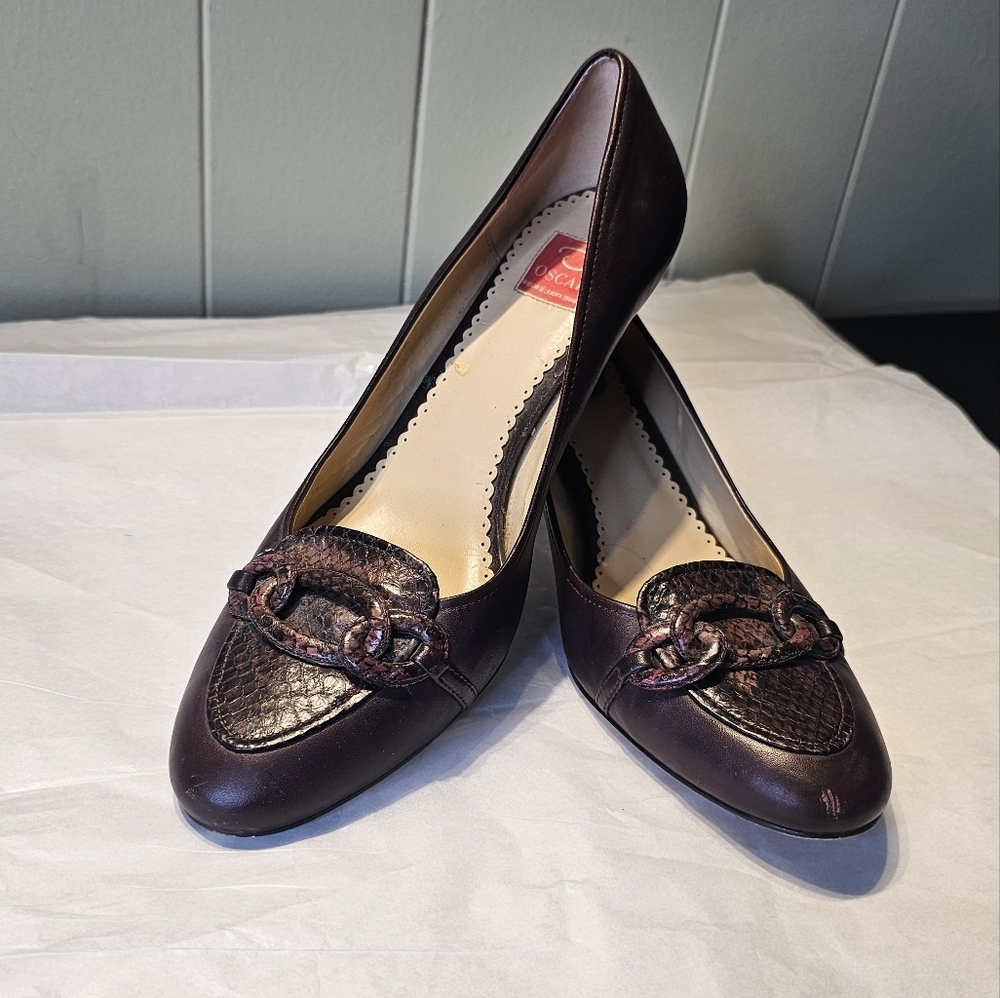 Oscar Oscar de La Renta BOBBIE  Heel Brown 8M